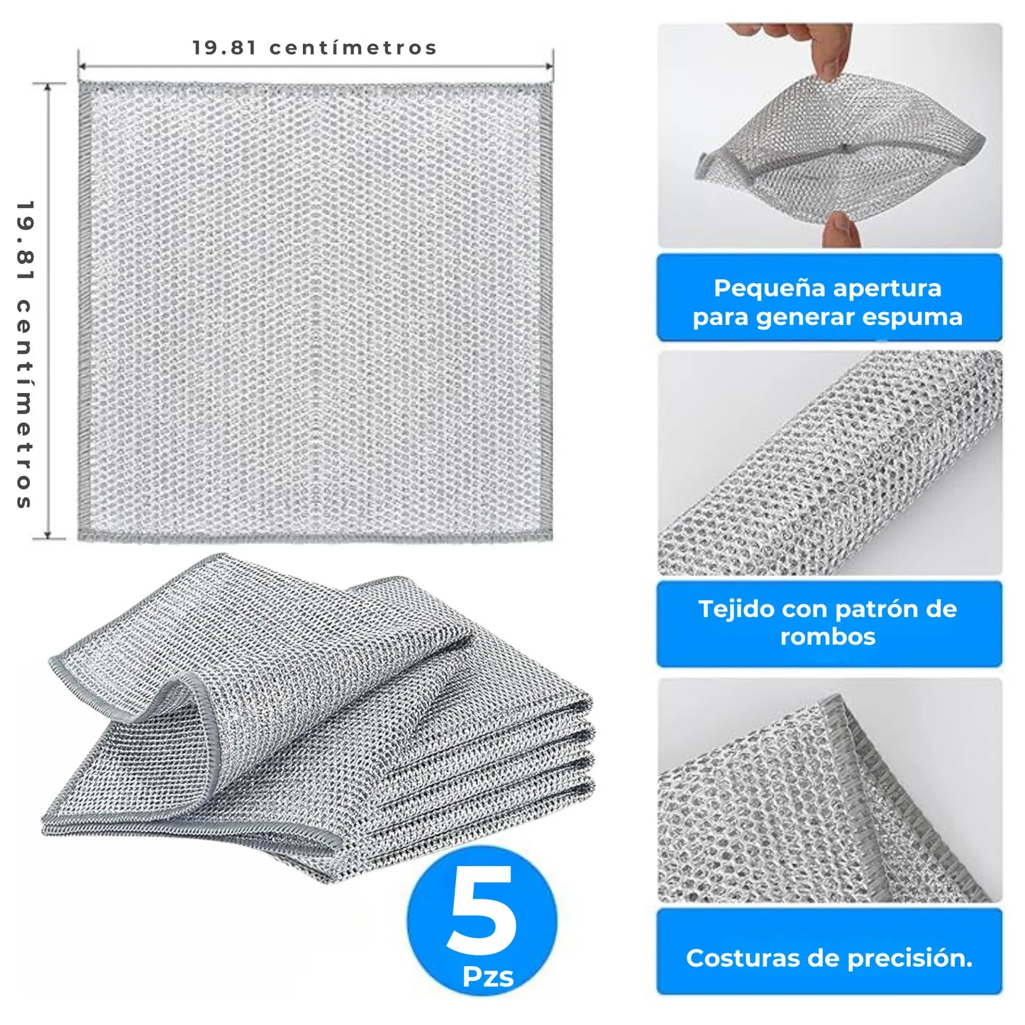 Kit Paño Aluminio X5 Pcs Set
